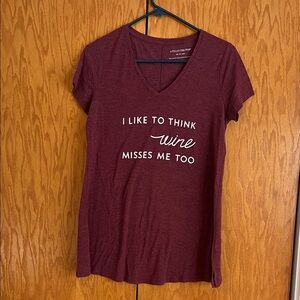 Women's Burgundy Maternity Tee